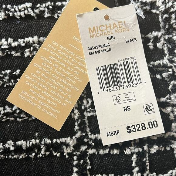 MICHAEL Kors Gigi small distressed Cotton Messenger $328 Bag in Black - Picture 4 of 5